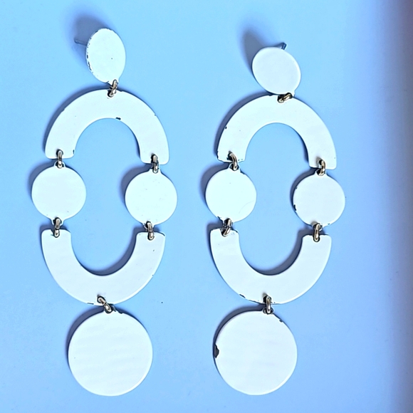 Large White Dangle Earrings, JCrew - Picture 2 of 4